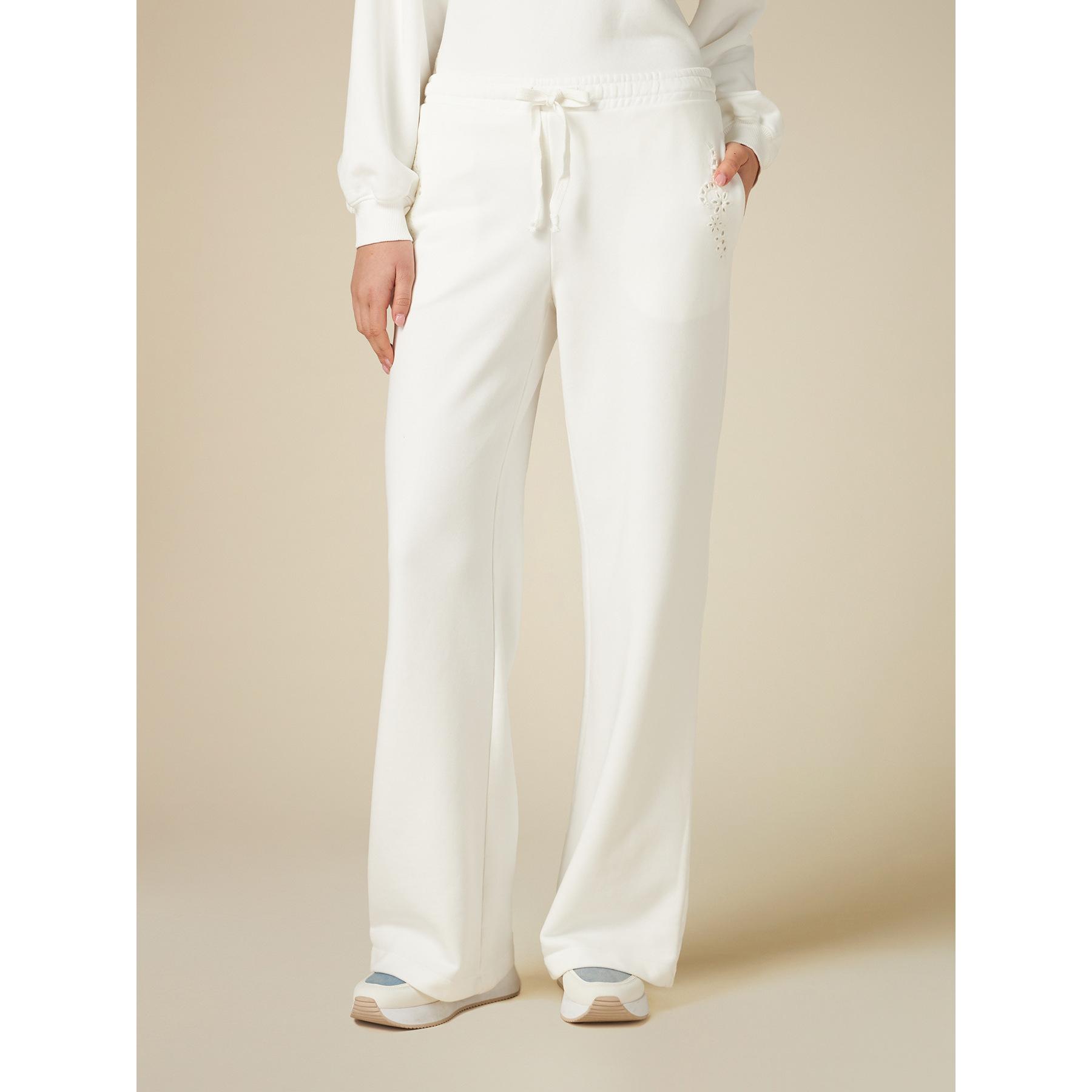 Oltre - Joggers con bordados sankt Gallen - Blanco