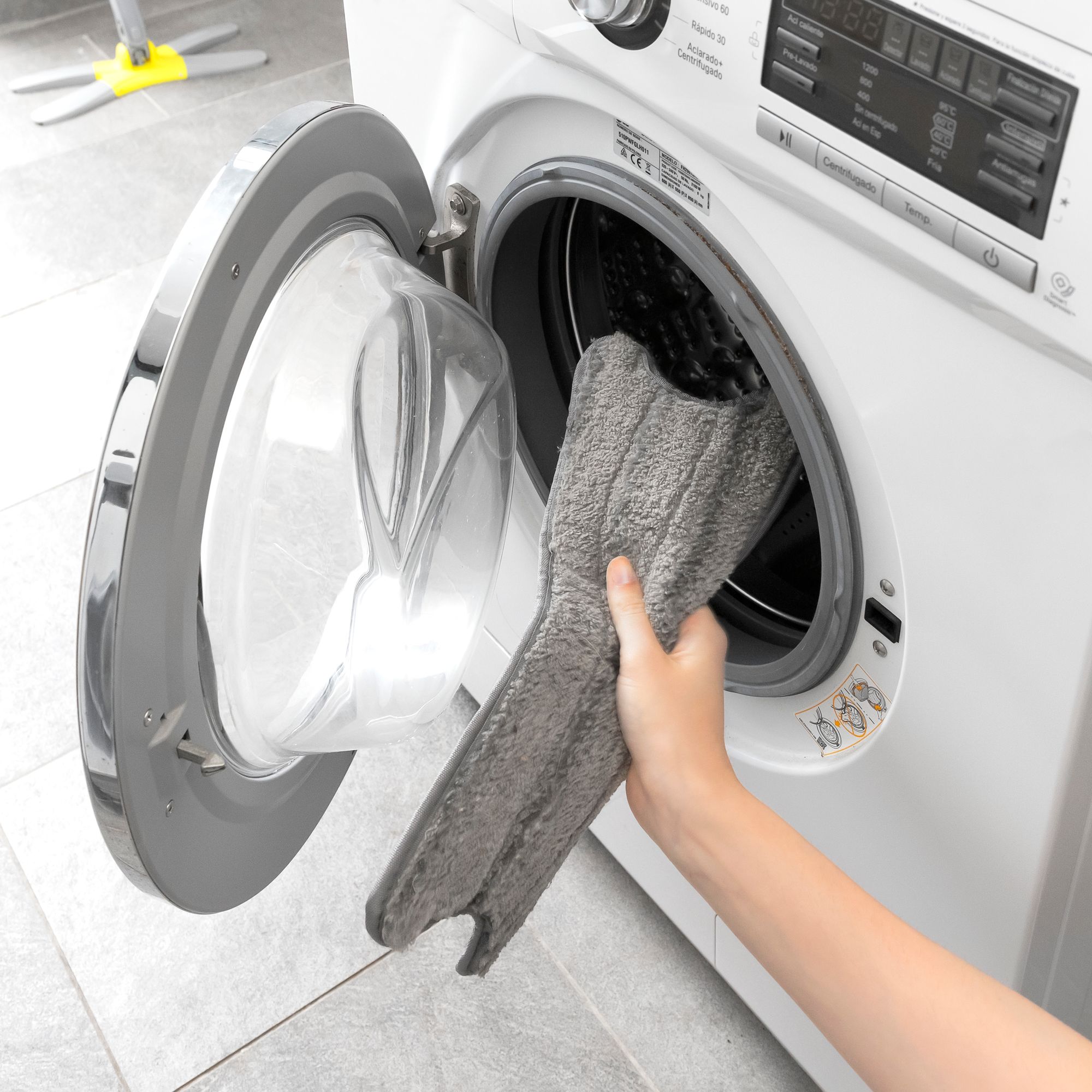 Mop in microfibra auto-strizzante - giallo e grigio