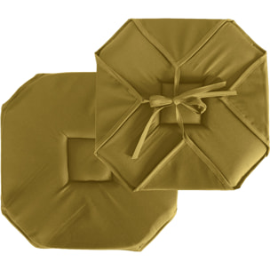 Galette de chaise à rabats et nouettes - Bronze