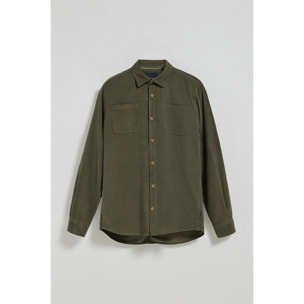 Camicia con tasche Massachusetts verde kaki con ricamo Polo Club