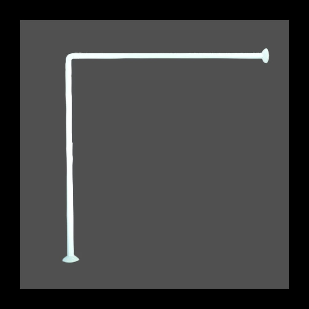 Barre tringle pour rideau de douche d'angle à fixer en Alu 80x80cm Blanc MSV