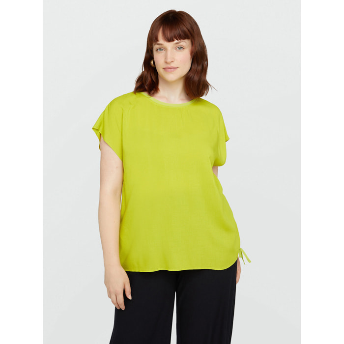 Fiorella Rubino - Blusa lurex con lacci - Verde chiaro