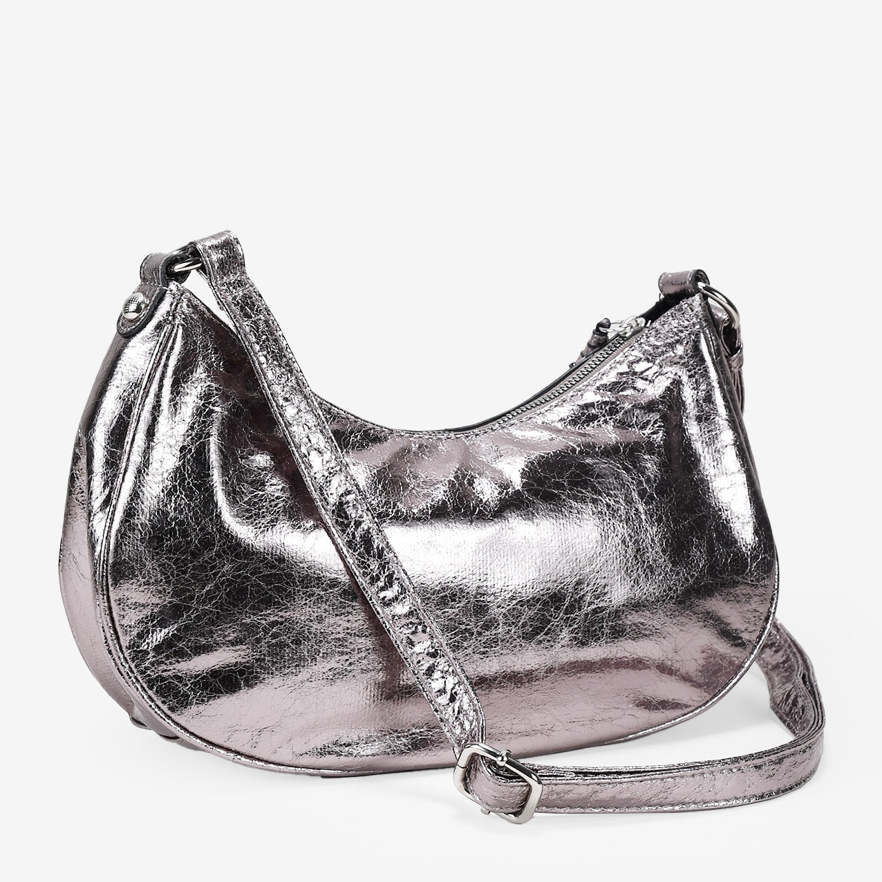 Bolso bandolera plomo con tachas metálicas