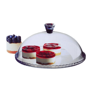 Set 2 pezzi piatto con campana Pasabahce – Patisserie, Vetro, Trasparente