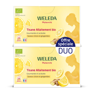 WELEDA - Duo Tisane Allaitement bio Citron Gingembre - 20x2 g