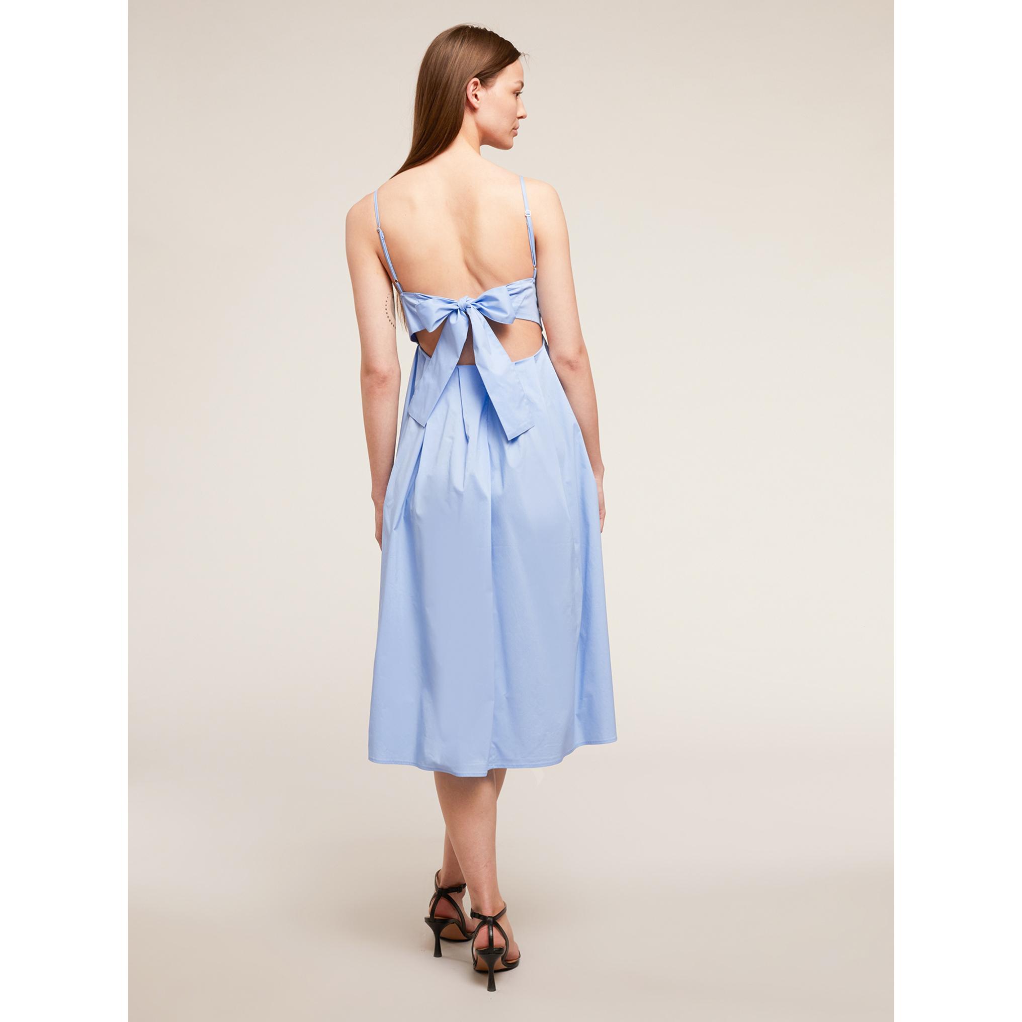 Motivi - Vestido midi de verano en popelina - Light - blue