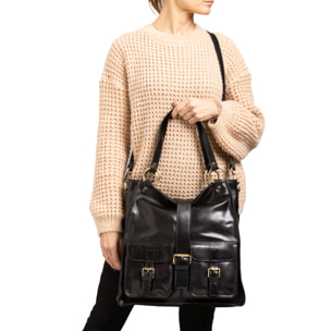 Borsa a spalla  da donna In Vera pelle Made in Italy 38x37x10 cm