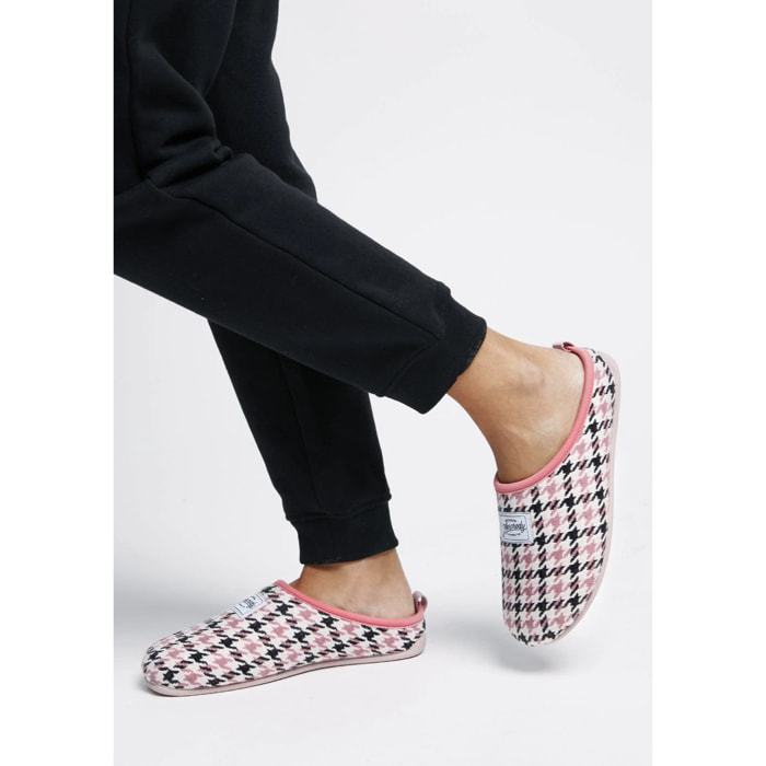 Zapatillas de Casa Mercredy Slipper Houndstooth Negro / Rosa D.Franklin