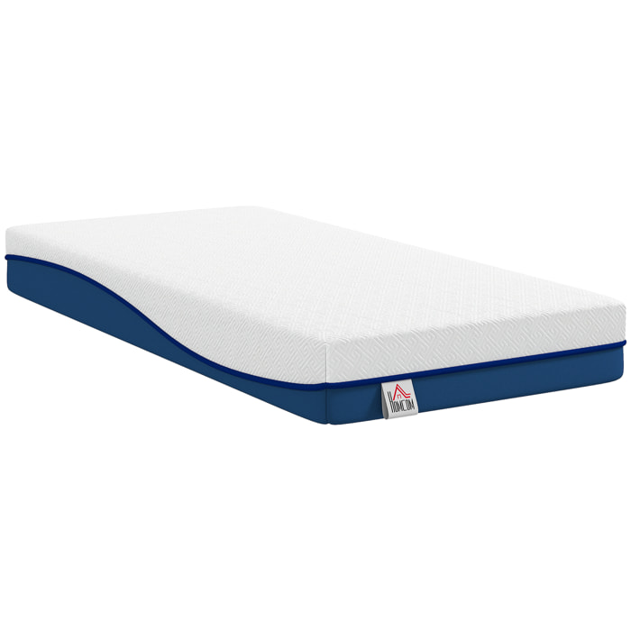 Colchón 190x90 cm, Grosor 20 cm, Colchón Viscoelástico con Té Verde, Firmeza Media, Cama Refrescante con Espuma de Gel y Funda Lavable, Certificado Oeko-Tex, Enrollable en Caja