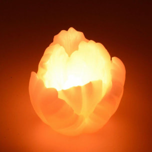 Candela con led a forma di tulipano arancione cmø9h8