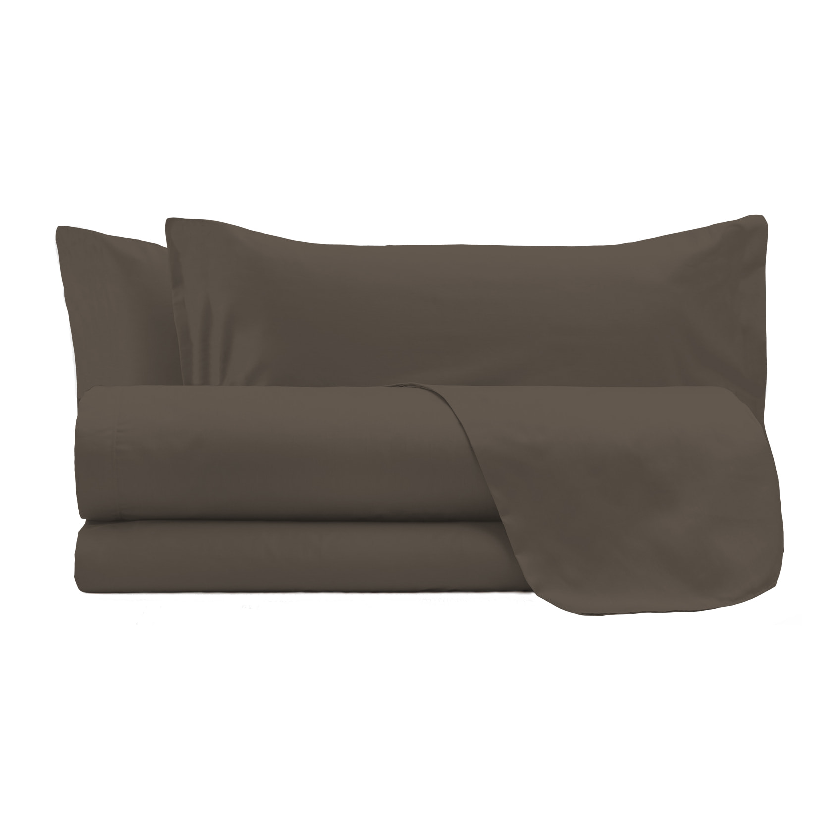 COMPLETO LETTO MAX COLOR, 100% Cotone, Made in Italy - MARRONE