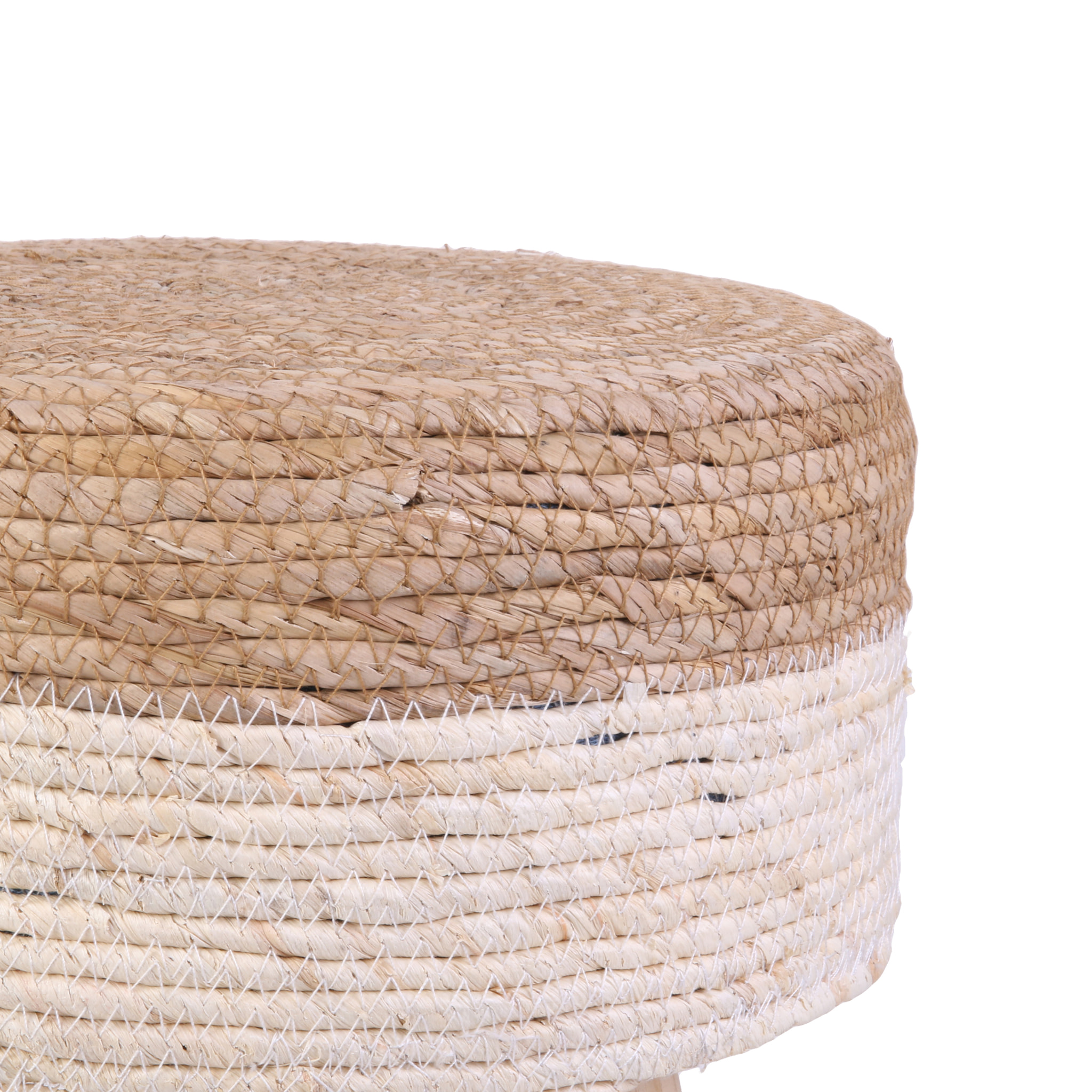 Tabouret Tresse Beige - Lot De 2