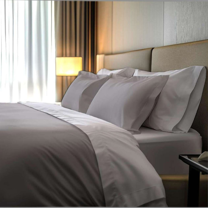 COTTON CLUB Completo Letto Bicolor in Percalle