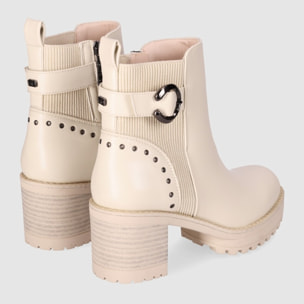 Botines - Beig - Tacón: 6 cm