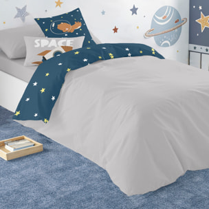 Cool Kids - Funda Nórdica Estampada - Infantil - Cierre Solapa - 100% Algodón - Incluye 1 Funda de Almohada - Neil