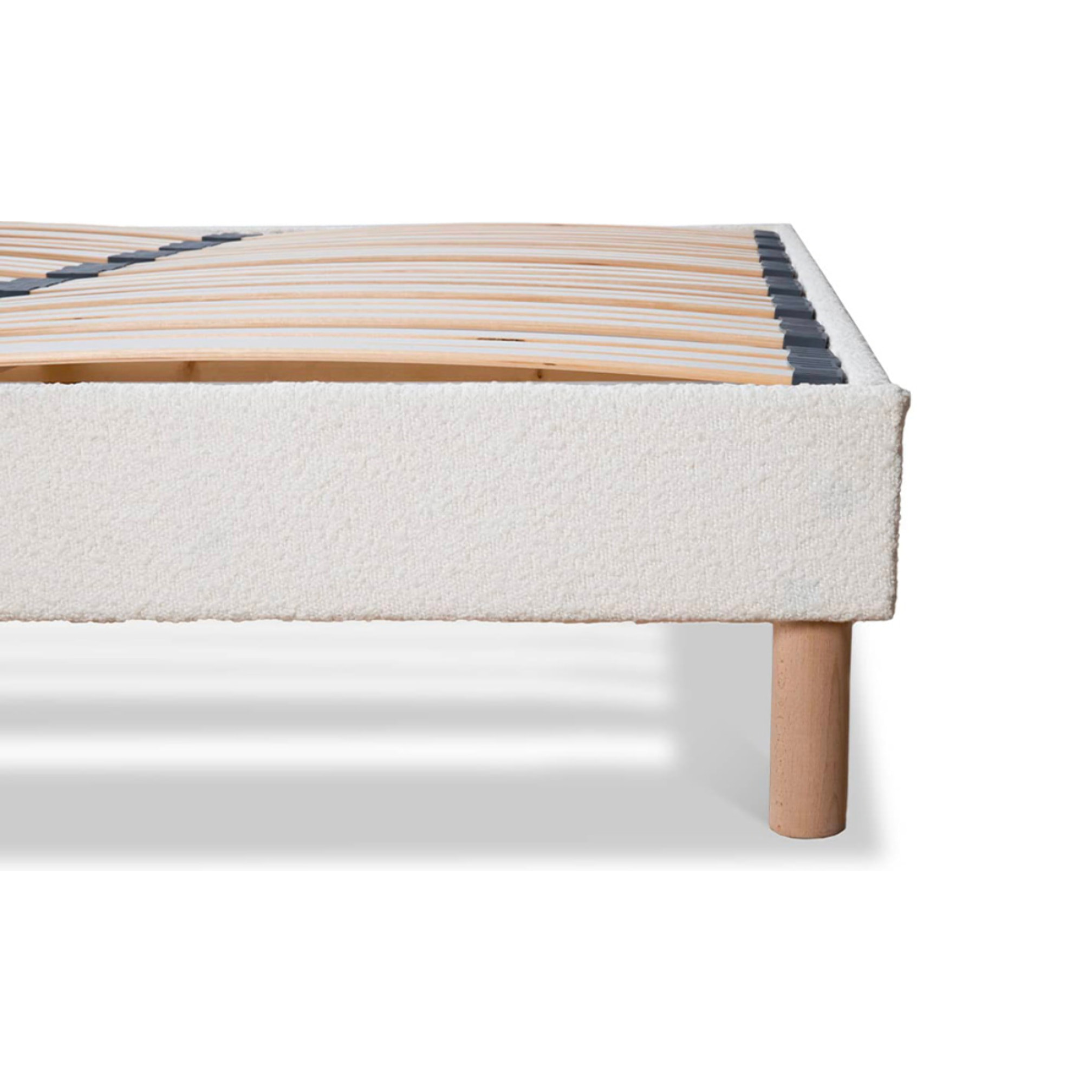 Sommier en Kit | 1 Place | laine bouclée blanc