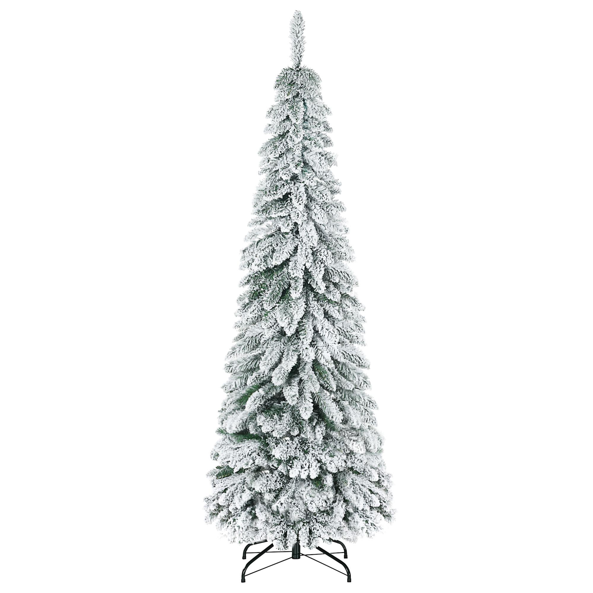 Árbol de Navidad Artificial 180 cm Árbol de Navidad Nevado con 523 Ramas Soporte de Acero Plegable Decoración para Hogar Fiestas Verde