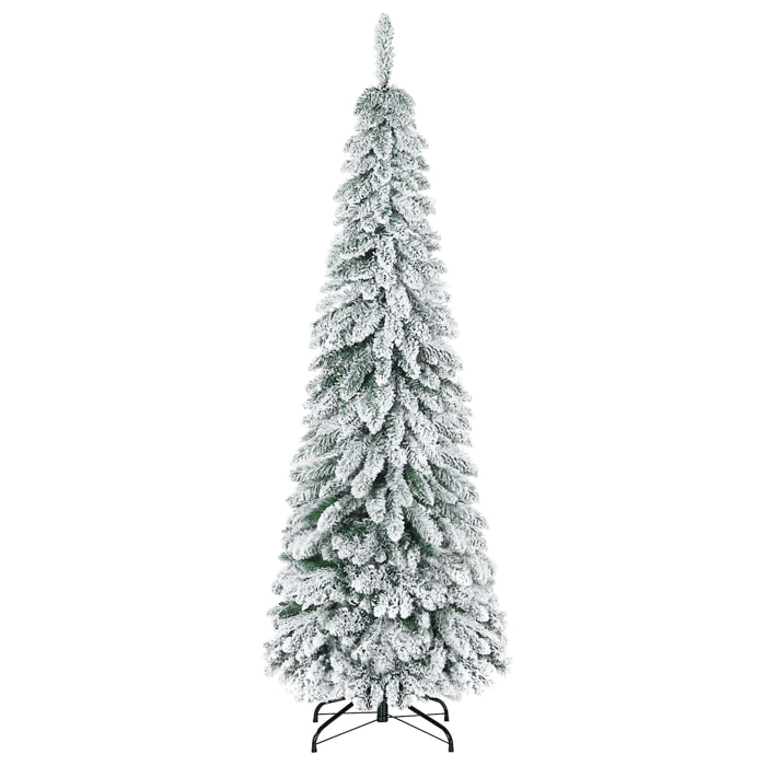 Árbol de Navidad Artificial 180 cm Árbol de Navidad Nevado con 523 Ramas Soporte de Acero Plegable Decoración para Hogar Fiestas Verde