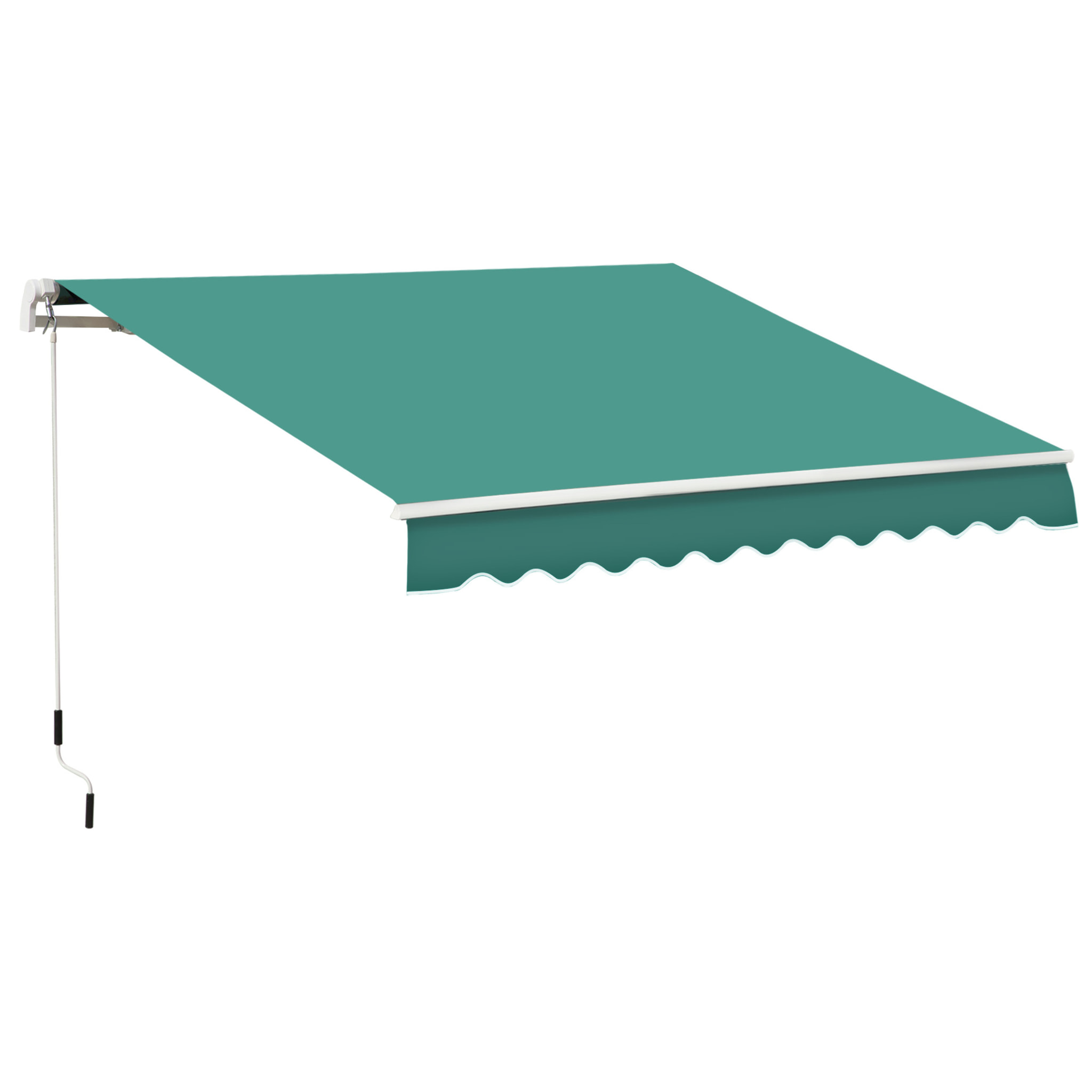 Toldo Manual Retráctil 295x245 cm Toldo para Balcón con Manivela de Metal Impermeable y Anti-UV Toldo Enrollable de Exterior para Jardín Terraza Ventanas Verde