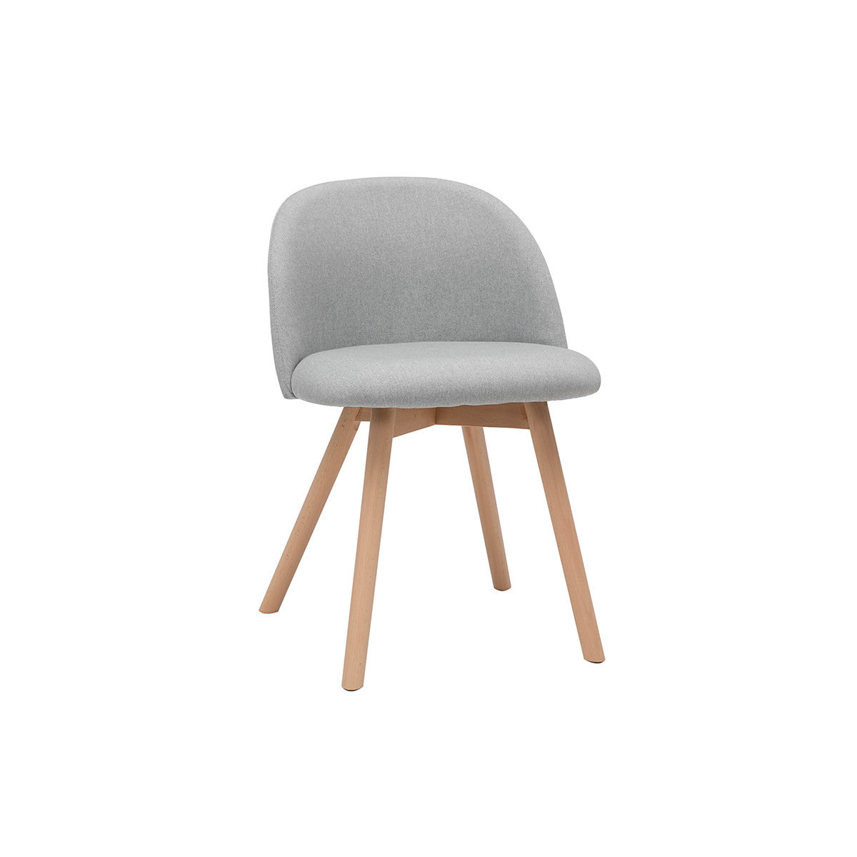 Chaises scandinaves en tissu gris clair et bois clair massif (lot de 2) CELESTE