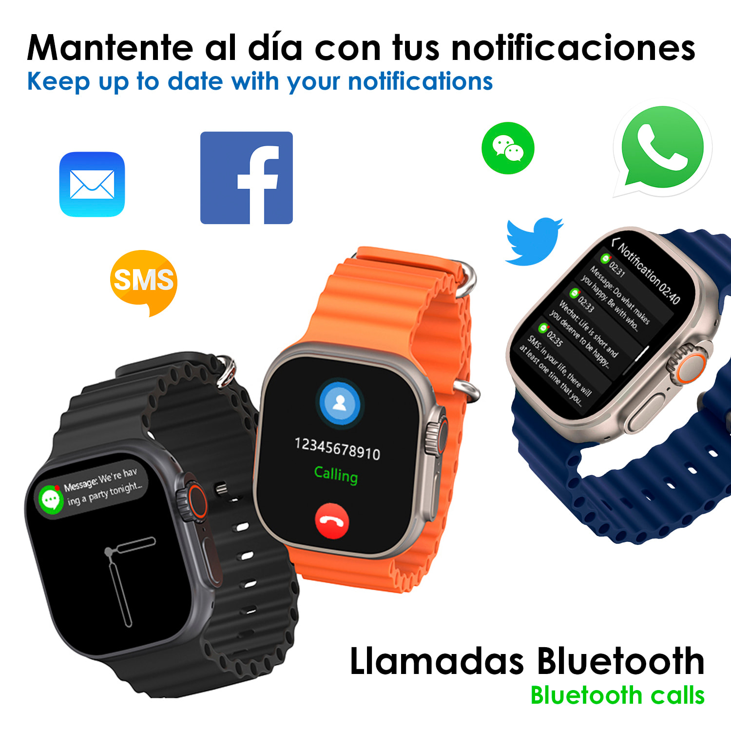 Smartwatch Z55 Ultra2 con llamadas Bluetooth, monitor de salud, modos deportivos, corona multifunción y botón de acceso rápido configurable.