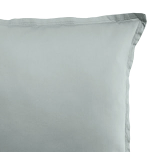 Paire de taies d'oreiller 100% satin de coton lavé 105 fils celadon