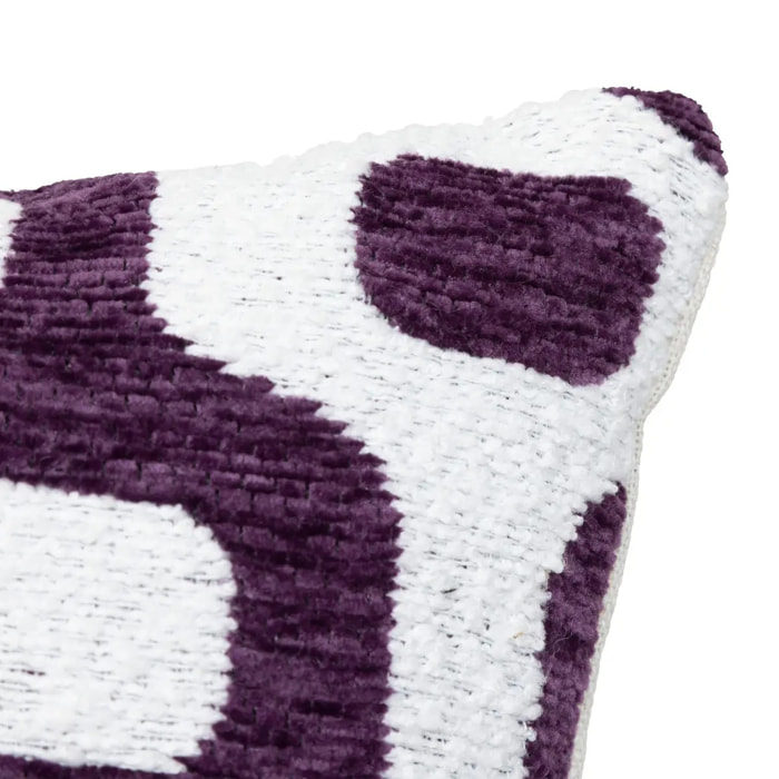 Housse de coussin Jeni chenille violet 40x40cm