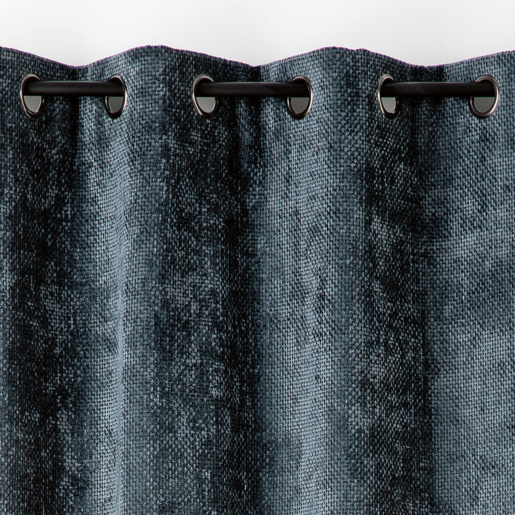 Rideau thermique et phonique velours chenille - Bleu