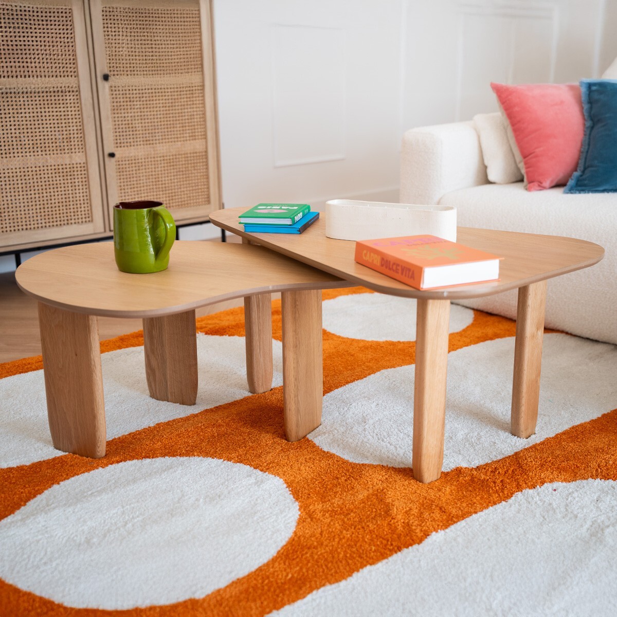 Table basse organique en bois 100 cm - GALIA