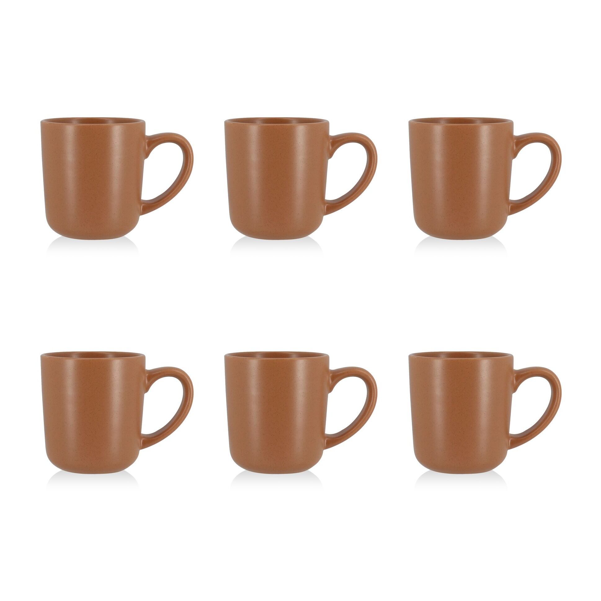 Lot de 6 mugs 38cl en grès marron ARITA