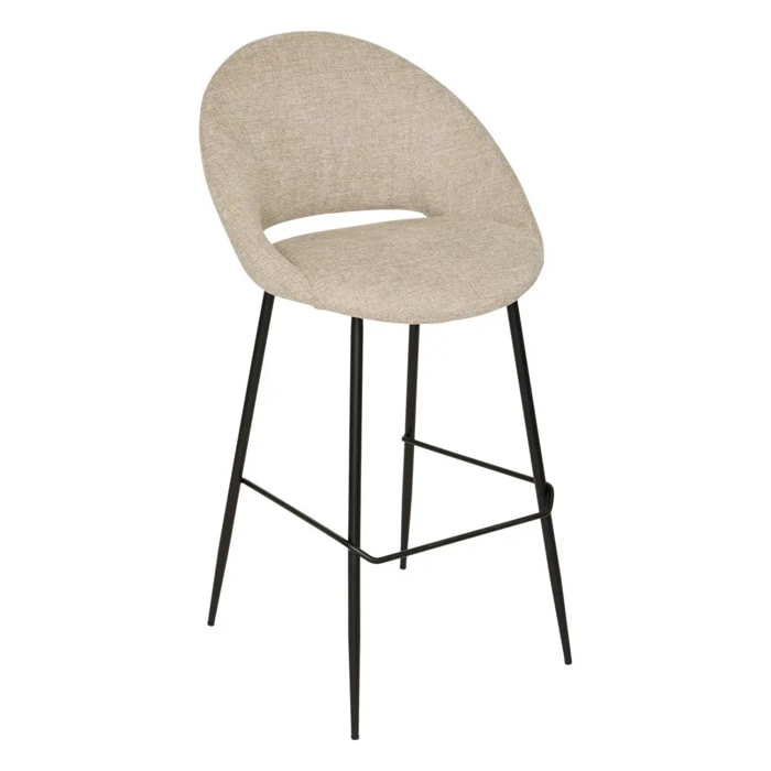 Lot de 2 Tabouret de bar Amago beige 54x52cm