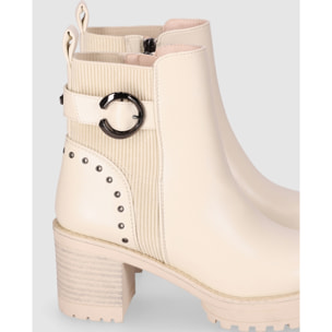 Botines - Beig - Tacón: 6 cm