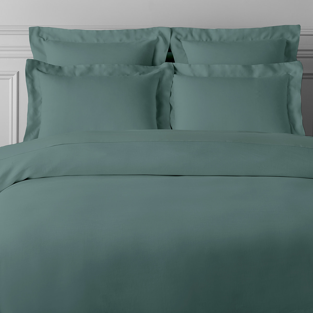 Housse de couette satin de coton céladon