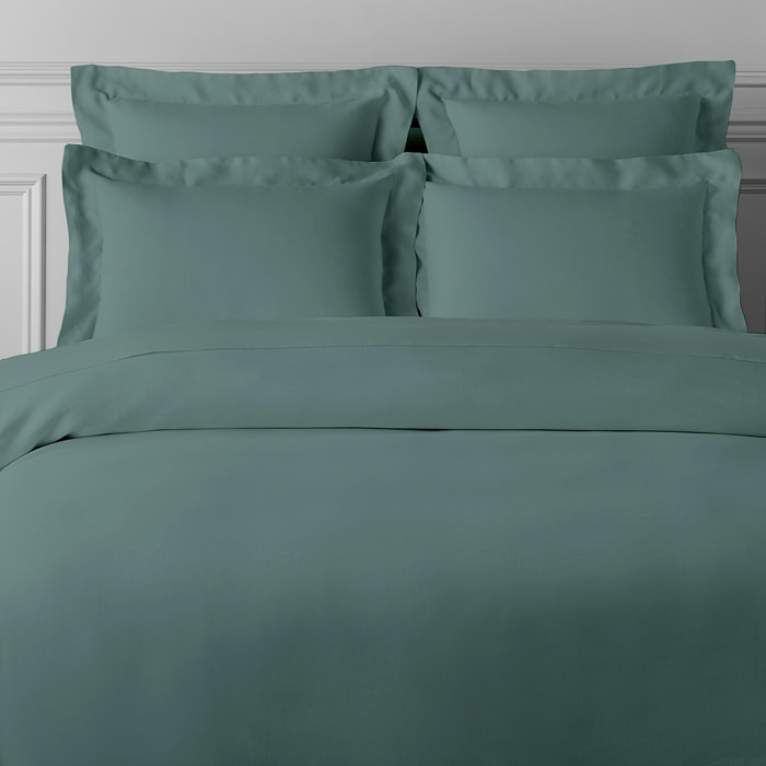 Housse de couette satin de coton céladon