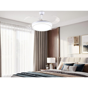Ventilateur de plafond rétractable avec lumière LED et minuterie