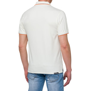 Polo con righine Hot Buttered Amak bianco.