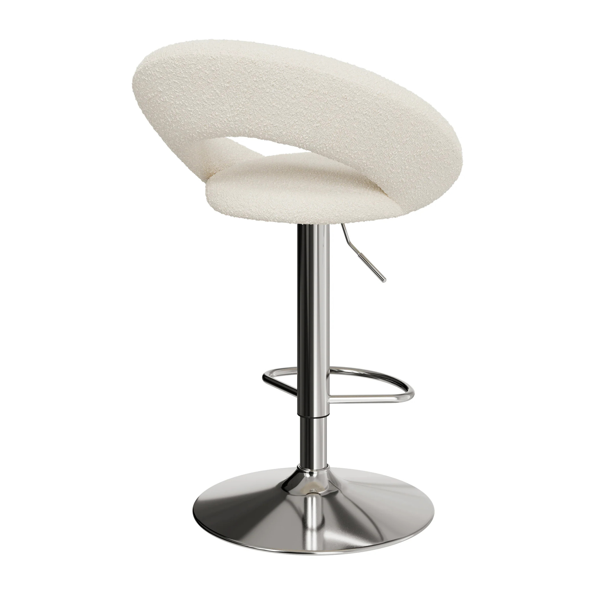 Lot de 2 chaises de bar en tissu bouclé crème 61/76,5 cm - Cloclo