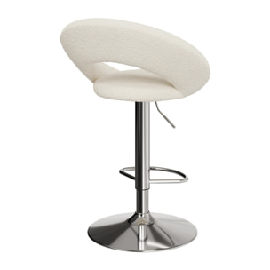 Lot de 2 chaises de bar en tissu bouclé crème 61/76,5 cm - Cloclo