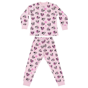 Pigiama lungo Minnie stampa all over Rosa Lei Disney Multicolor