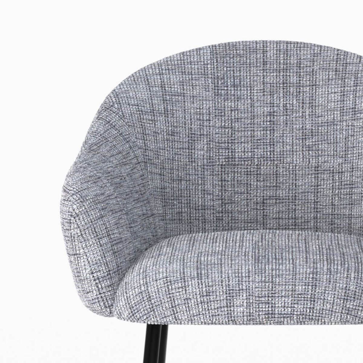 Chaise de bar en tissu gris chiné 76 cm - Socky