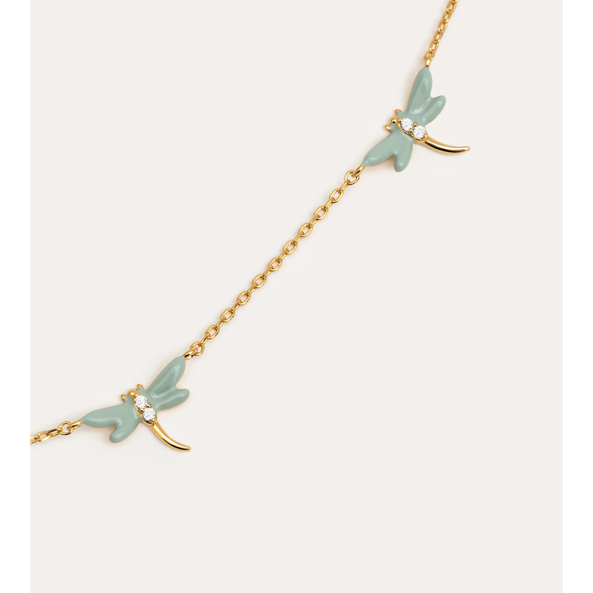 Collar Libélula Baño Oro