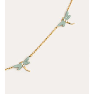 Collar Libélula Baño Oro