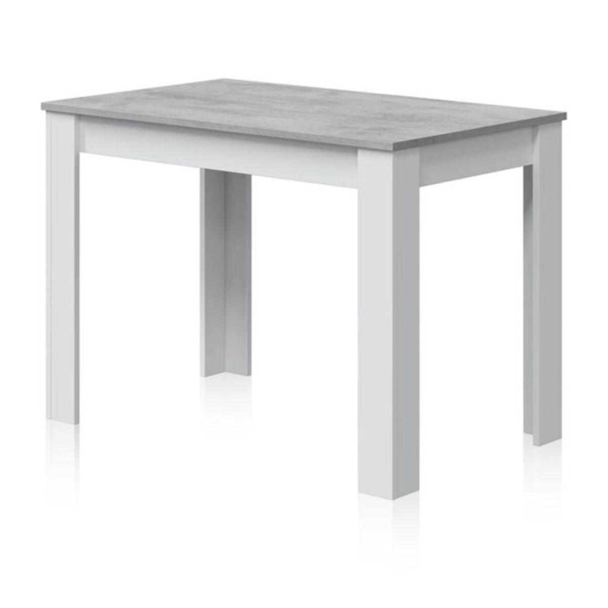 Mesa de comedor Dina Blanco Artik (Blanco Mate) - Gris Cemento