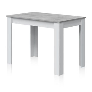 Mesa de comedor Dina Blanco Artik (Blanco Mate) - Gris Cemento