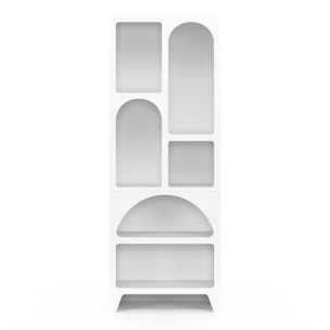 Etagère organique 6 compartiments blanche 160cm