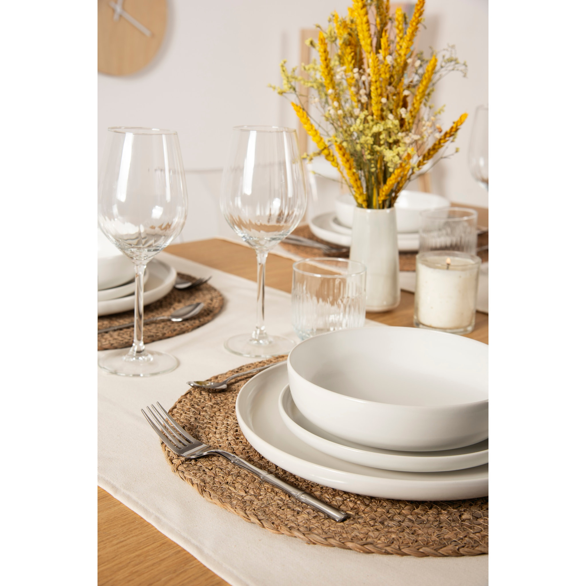Set 6 tovagliette tonde Excelsa – Green Living, Foglia di Mais Beige