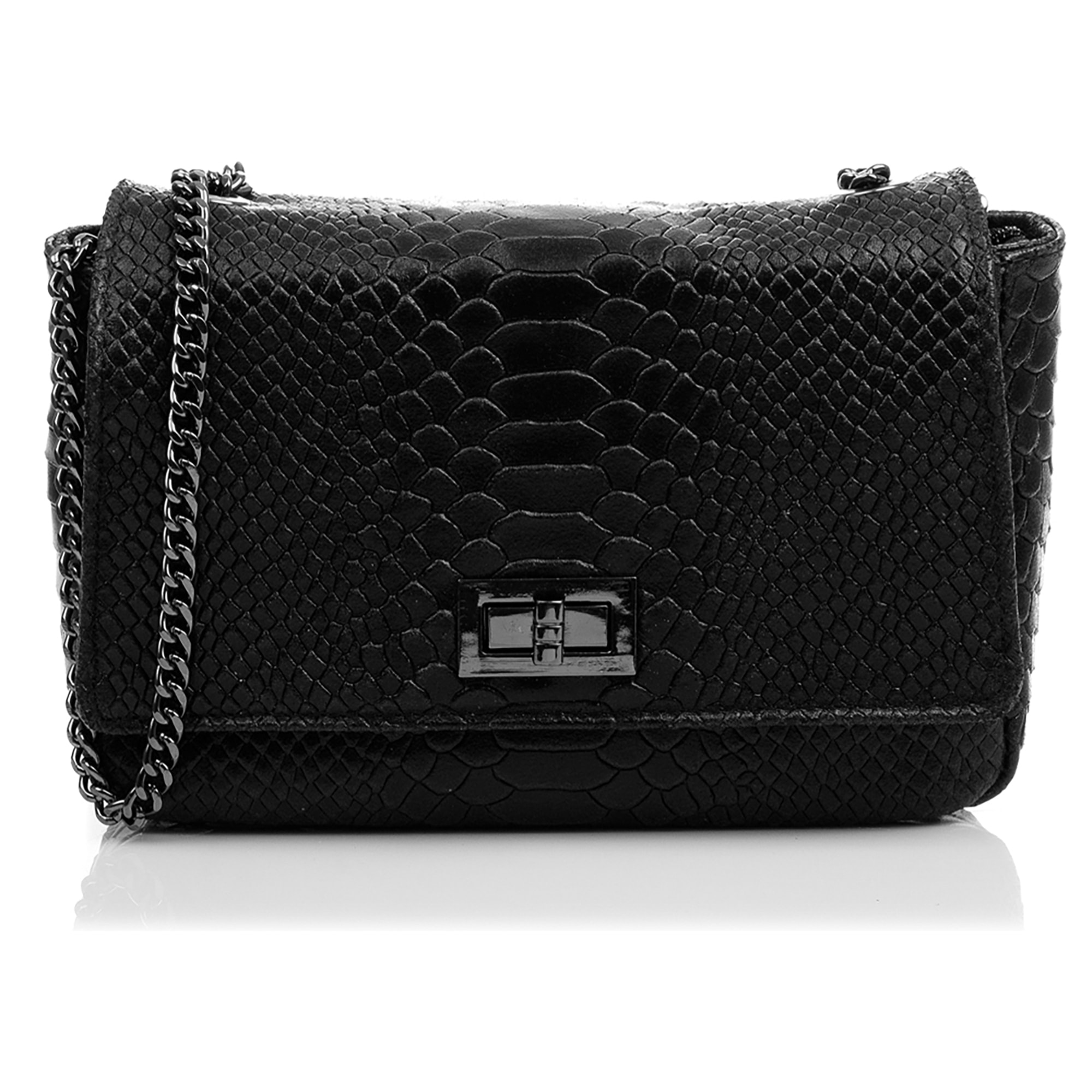 Dalida Borsa a tracolla Donna.Pelle autentica Camoscio Inciso Serpente