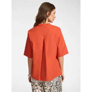 Elena Mirò - Camisa con cuello mao - Naranja sol
