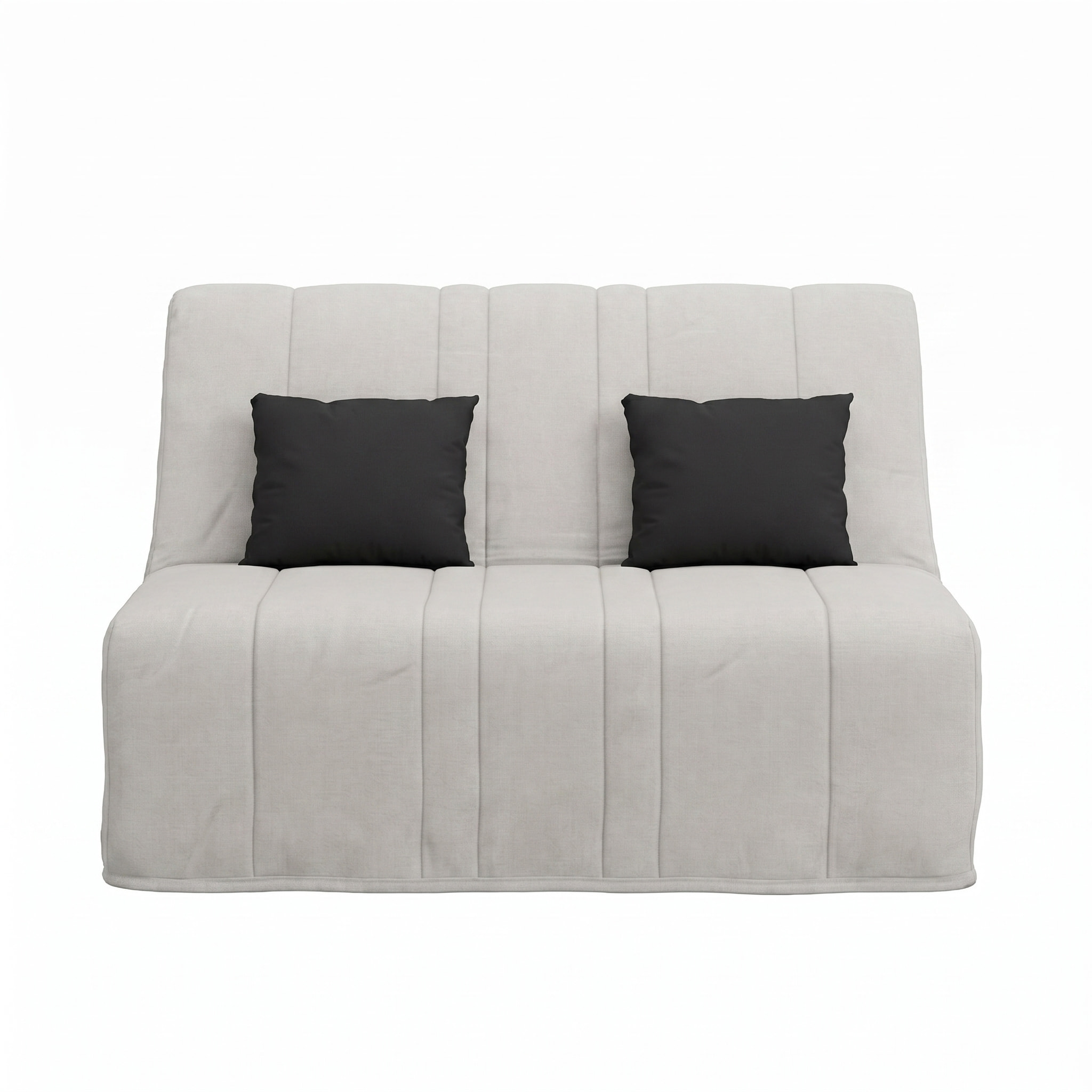 Banquette convertible Nea, matelas Simmons, 140 x 190 cm, 2 coussins offerts, Aba perle