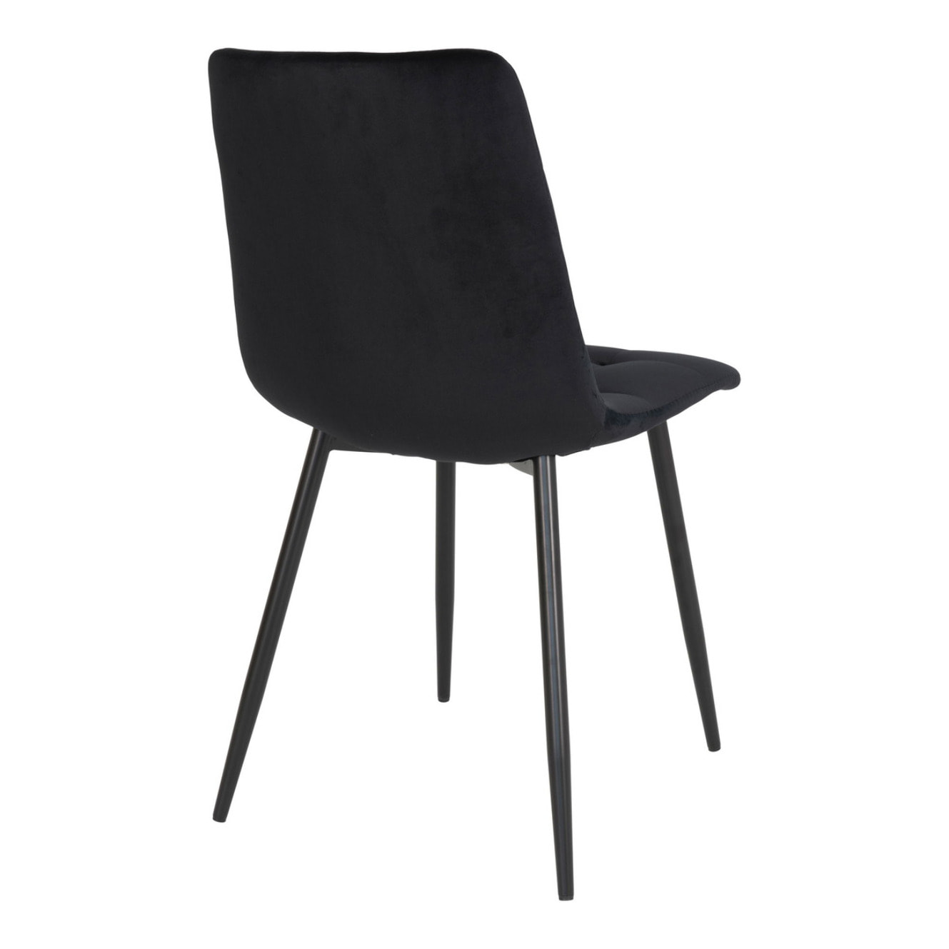 Set 2 sedie da pranzo Middelfart in velluto nero con gambe nere